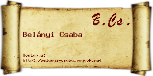 Belányi Csaba névjegykártya