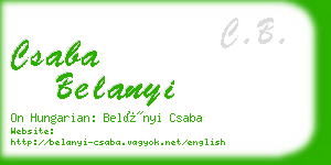 csaba belanyi business card